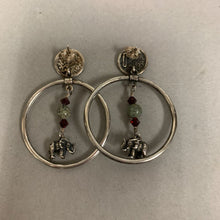 Load image into Gallery viewer, Kabana Sterling Garnet Jasper Elephant Earrings (2&quot;)
