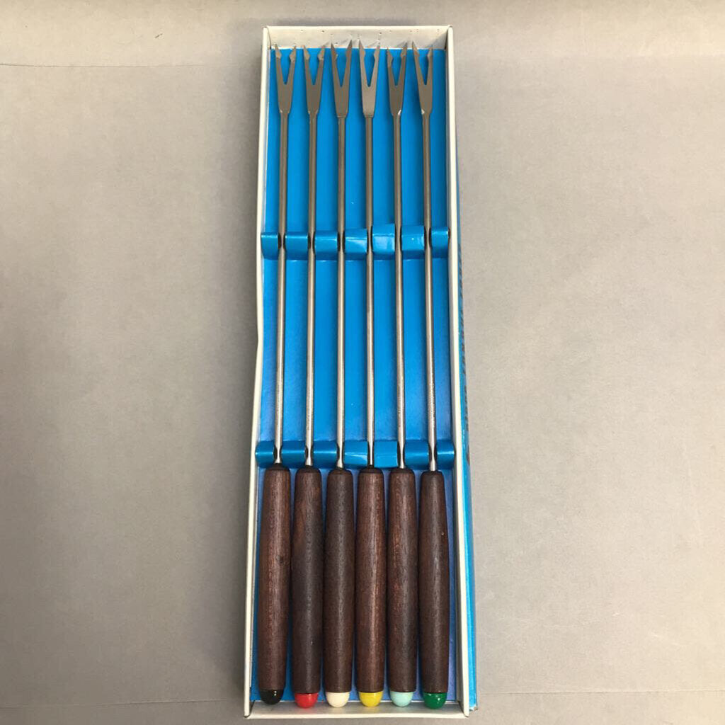 Mid-Century Fondue Forks Set (10.25