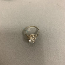 Load image into Gallery viewer, 14K White Gold White Topaz Vintage Engagement Ring sz 6.5 (1.7g)
