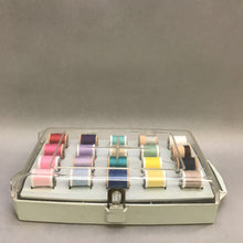 Load image into Gallery viewer, Vintage Wm Thomas &amp; Sons Travel Sewing Thread Storage Box Carry Handle &amp; Contents (3x11x6)
