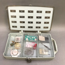 Load image into Gallery viewer, Vintage Wm Thomas &amp; Sons Travel Sewing Thread Storage Box Carry Handle &amp; Contents (3x11x6)
