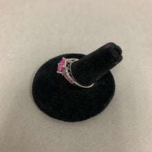 Load image into Gallery viewer, 10K White Gold Pink Sapphire Diamond Ring sz 7 (2.7g)

