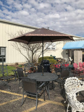 Load image into Gallery viewer, Aluminum Patio Table (27x47) w/4 Chairs Umbrella w/stand
