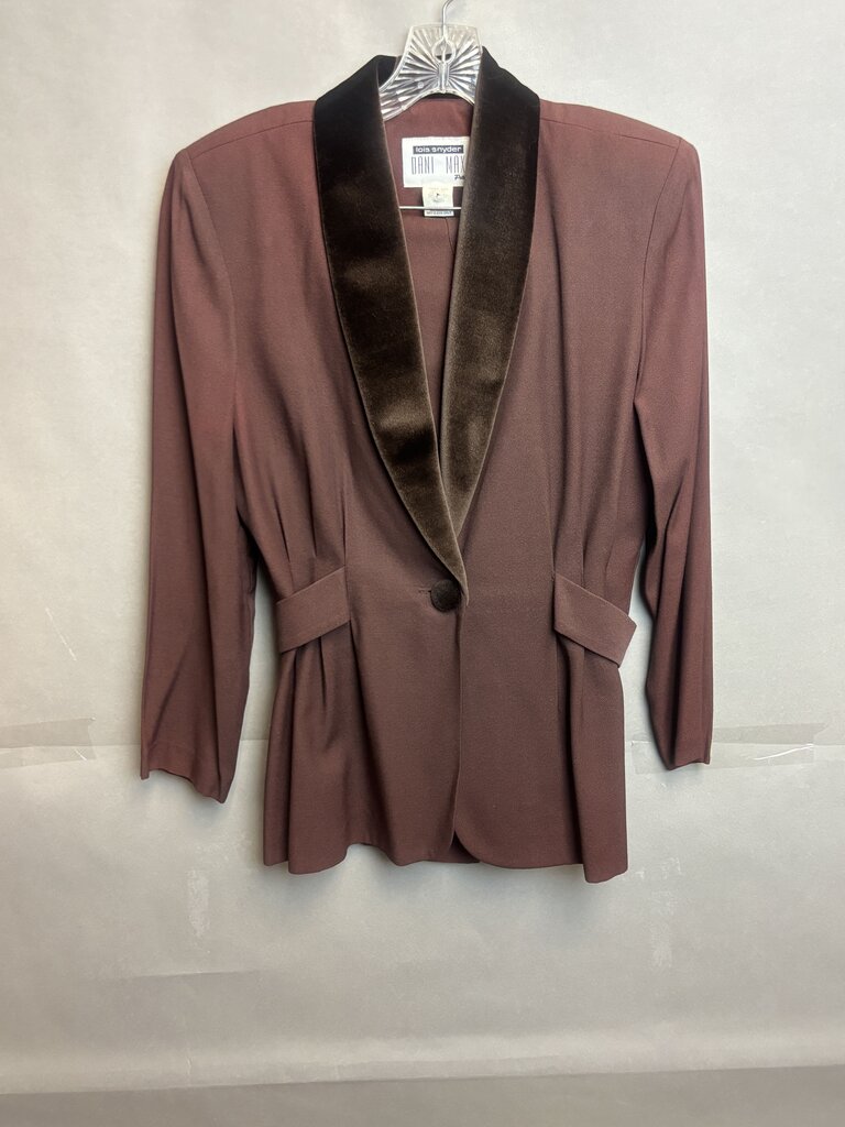 2pc Set Vintage Dani Max Petites Rayon Blend Brown Pant Suit Size M
