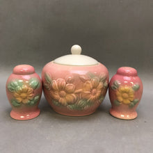 Load image into Gallery viewer, Vintage Hall Pottery Sugar Bowl with Salt &amp; Pepper Set
