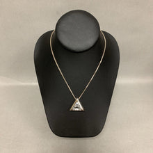 Load image into Gallery viewer, Sterling Trillion Cubic Zirconia Slide Pendant on 18&quot; Chain
