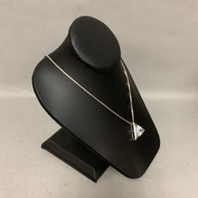 Load image into Gallery viewer, Sterling Trillion Cubic Zirconia Slide Pendant on 18&quot; Chain
