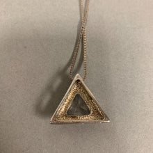 Load image into Gallery viewer, Sterling Trillion Cubic Zirconia Slide Pendant on 18&quot; Chain
