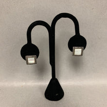 Load image into Gallery viewer, Sterling Marcasite Mother of Pearl Earrings (0.5&quot;)
