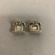 Load image into Gallery viewer, Sterling Marcasite Mother of Pearl Earrings (0.5")
