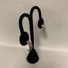 Load image into Gallery viewer, Sterling Marcasite Half Hoop Earrings (0.75&quot;)
