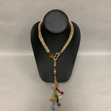 Load image into Gallery viewer, John Edward Evolve Rainbow Crystal Chakra Goldtone Tassel Necklace (33&quot;)
