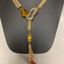 Load image into Gallery viewer, John Edward Evolve Rainbow Crystal Chakra Goldtone Tassel Necklace (33&quot;)
