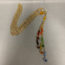 Load image into Gallery viewer, John Edward Evolve Rainbow Crystal Chakra Goldtone Tassel Necklace (33&quot;)

