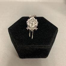 Load image into Gallery viewer, Vintage Sterling Alvarex 17 Jewel Cuckoo Clock Watch Brooch Pin (2&quot;)
