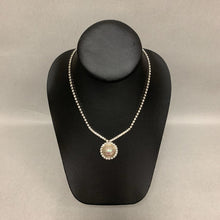 Load image into Gallery viewer, Vintage Rhinestone Faux Pearl Necklace w/ Extender (18")
