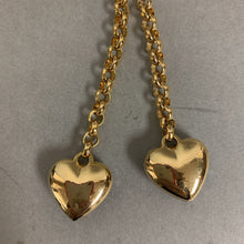 Load image into Gallery viewer, Vintage Goldtone Crystal Heart Lariat Tie Chain Necklace (36")
