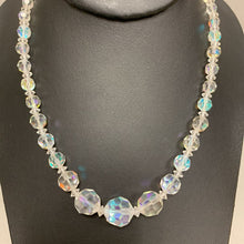 Load image into Gallery viewer, Vintage Aurora Borealis Crystal Graduated Bead Necklace (18")
