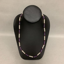 Load image into Gallery viewer, Vintage Lee Sands Pearl Amethyst Bead Necklace (21&quot;)
