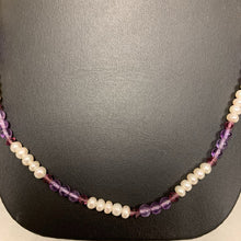 Load image into Gallery viewer, Vintage Lee Sands Pearl Amethyst Bead Necklace (21")
