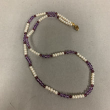 Load image into Gallery viewer, Vintage Lee Sands Pearl Amethyst Bead Necklace (21")
