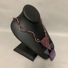 Load image into Gallery viewer, Shades of Purple Beadwork Art Glass Leather Toggle Necklace (20&quot;)

