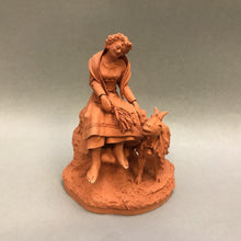 Load image into Gallery viewer, P. Grasso Terracotta Figuine - Woman with Ram (~5.5&quot;)
