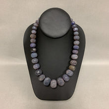 Load image into Gallery viewer, Faceted Stormy Agate Graduated Bead Necklace w/ Sterling Clasp (20&quot;)
