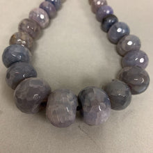 Load image into Gallery viewer, Faceted Stormy Agate Graduated Bead Necklace w/ Sterling Clasp (20&quot;)

