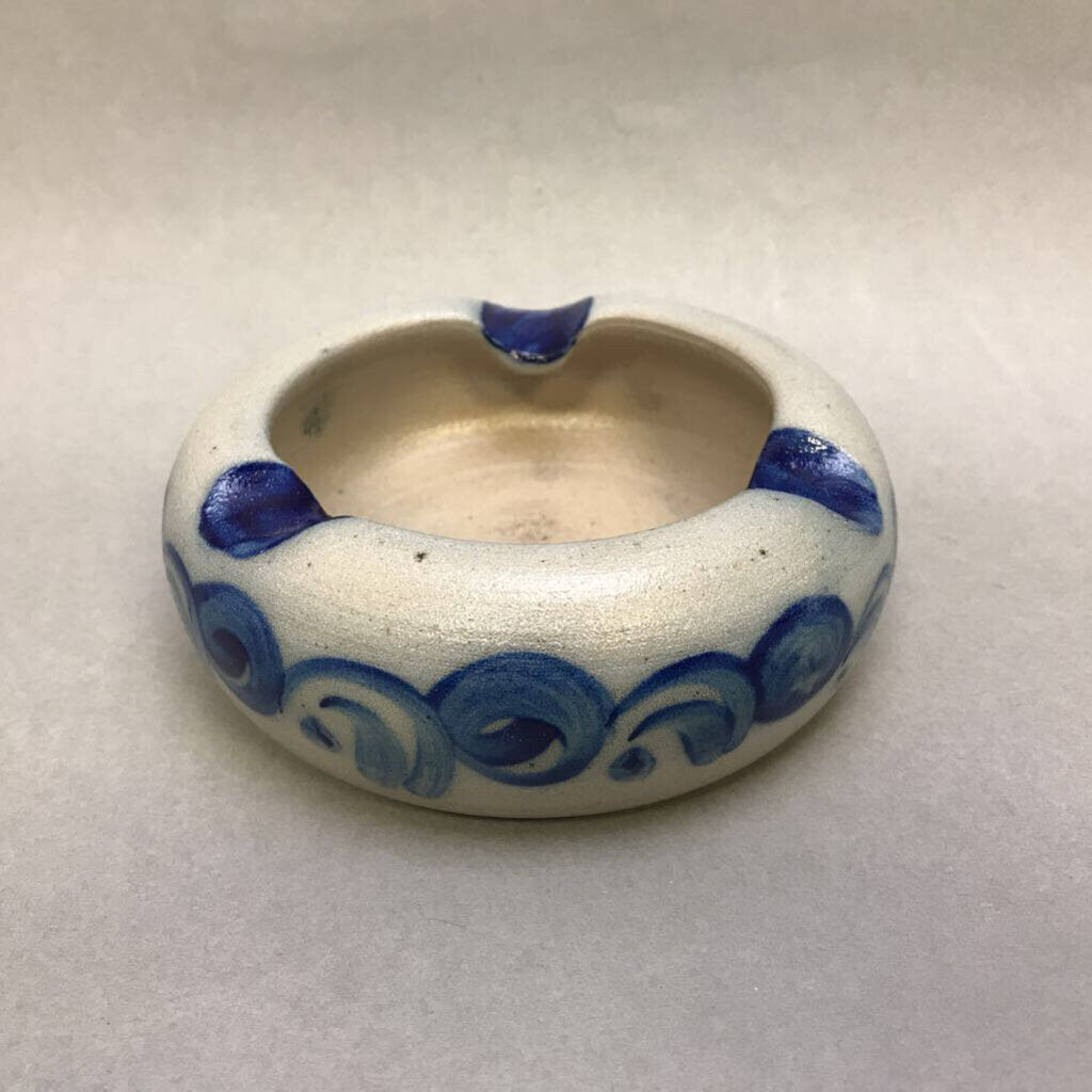 Westwald Blue Salt-Glazed Pottery Ash Tray (1.5x4.25x4.25)