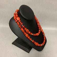 Load image into Gallery viewer, Carolyn Pollack Red Coral Stamped Sterling Beaded Necklace (39&quot;)
