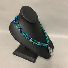 Load image into Gallery viewer, Peyote Bird Sterling Turquoise Lapis Adventurine Necklace (18&quot;)
