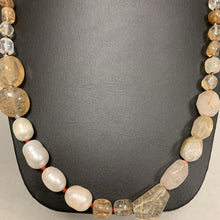 Load image into Gallery viewer, Tica Rosa Sterling Baroque Pearl Quartz Beaded Necklace (32&quot;)
