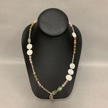 Load image into Gallery viewer, Peyote Bird Sterling Mother of Pearl Jasper Rose Quartz Necklace (36&quot;)
