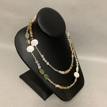 Load image into Gallery viewer, Peyote Bird Sterling Mother of Pearl Jasper Rose Quartz Necklace (36&quot;)

