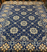 Load image into Gallery viewer, Blue &amp; Tan Woven Full Bed Spread (52x56)
