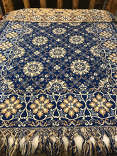 Load image into Gallery viewer, Blue &amp; Tan Woven Full Bed Spread (52x56)
