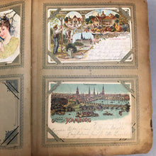 Load image into Gallery viewer, Antique Post Card Album, ~150 Cards, German (11x8)
