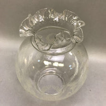 Load image into Gallery viewer, Vintage Etched Glass Lamp Ruffle Globe Shade Made in France (9&quot;)
