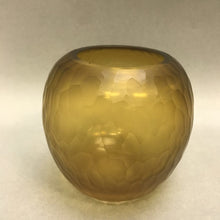 Load image into Gallery viewer, Vintage Small Amber Glass Round Candle Holder (4&quot;)
