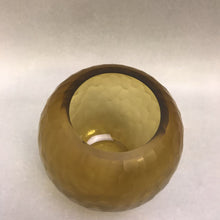 Load image into Gallery viewer, Vintage Small Amber Glass Round Candle Holder (4&quot;)
