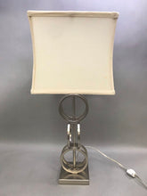 Load image into Gallery viewer, Chrome Rings Table Lamp with Cream Shade (25&quot;)(2 Available)
