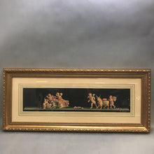 Load image into Gallery viewer, Gold Framed Italian Cherub Babies Water Color by Vincenzo Bisogno (14x32)
