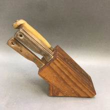Load image into Gallery viewer, Vintage 4 Piece Knife Set with Block
