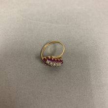 Load image into Gallery viewer, 10K Gold Ruby Diamond Ring sz 5.5 (2.3g)
