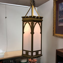 Load image into Gallery viewer, Vintage Gothic-Style Hexagonal Hall Lantern Hanging Light Fixture (~34&quot;)
