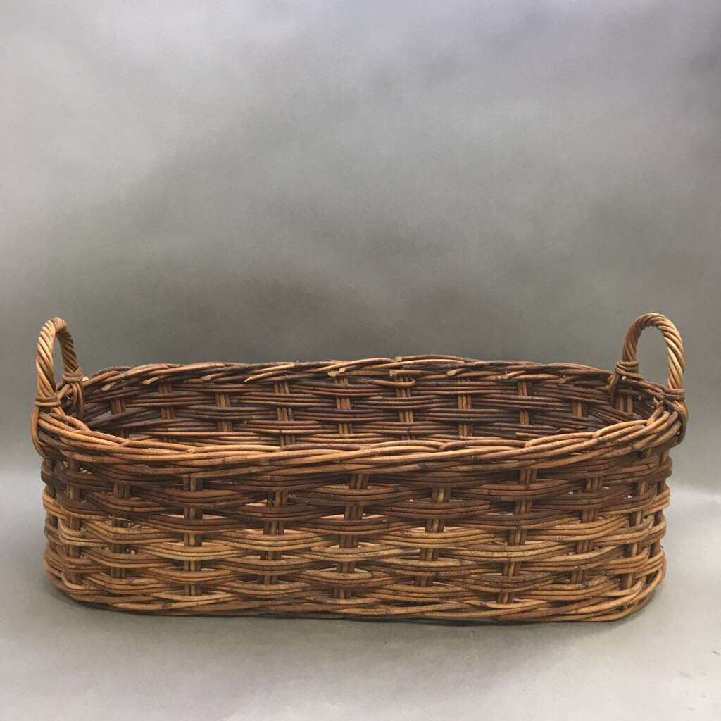 Bamboo Wicker Basket with Handles (7x24x12)