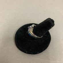 Load image into Gallery viewer, Sterling Tanzanite Opal Inlay CZ Ring As-Is sz 7
