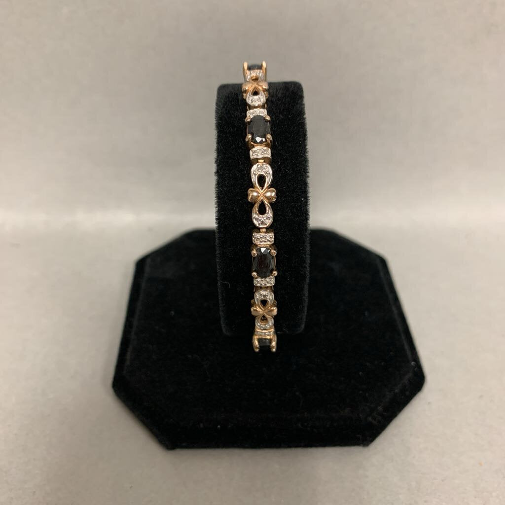 Ross Simons Sterling Gold Plated Sapphire Tennis Bracelet (7.5