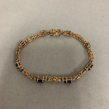 Load image into Gallery viewer, Ross Simons Sterling Gold Plated Sapphire Tennis Bracelet (7.5")
